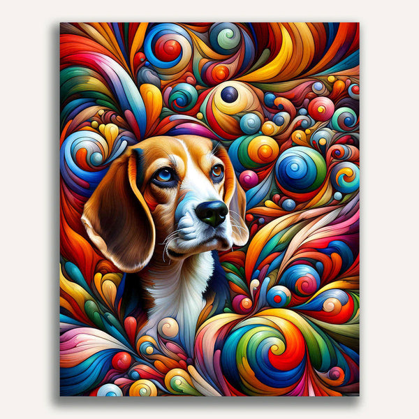 Beagle, Colorful - Paint by Numbers