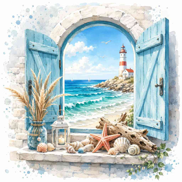 Paint by Numbers - Window to the Mediterranean dream