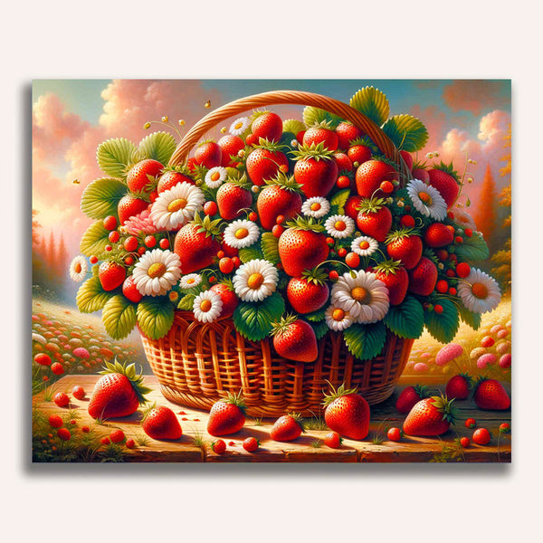 Flowering strawberries - Paint by Numbers