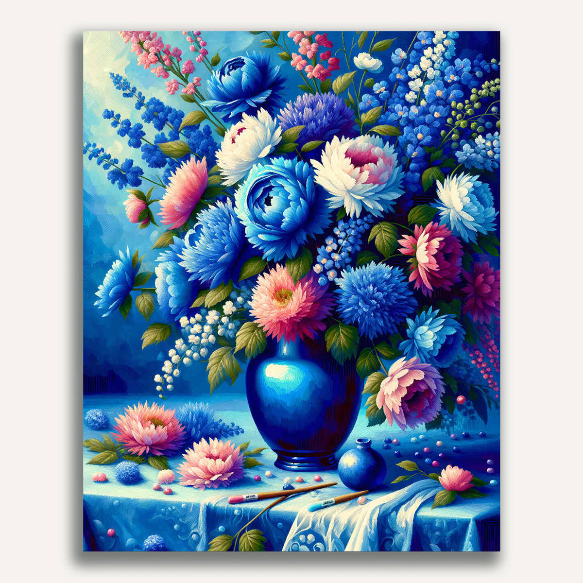 Blue flower vase - Paint by Numbers