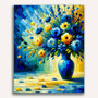 Blue flower vase with bouquet - Paint by Numbers
