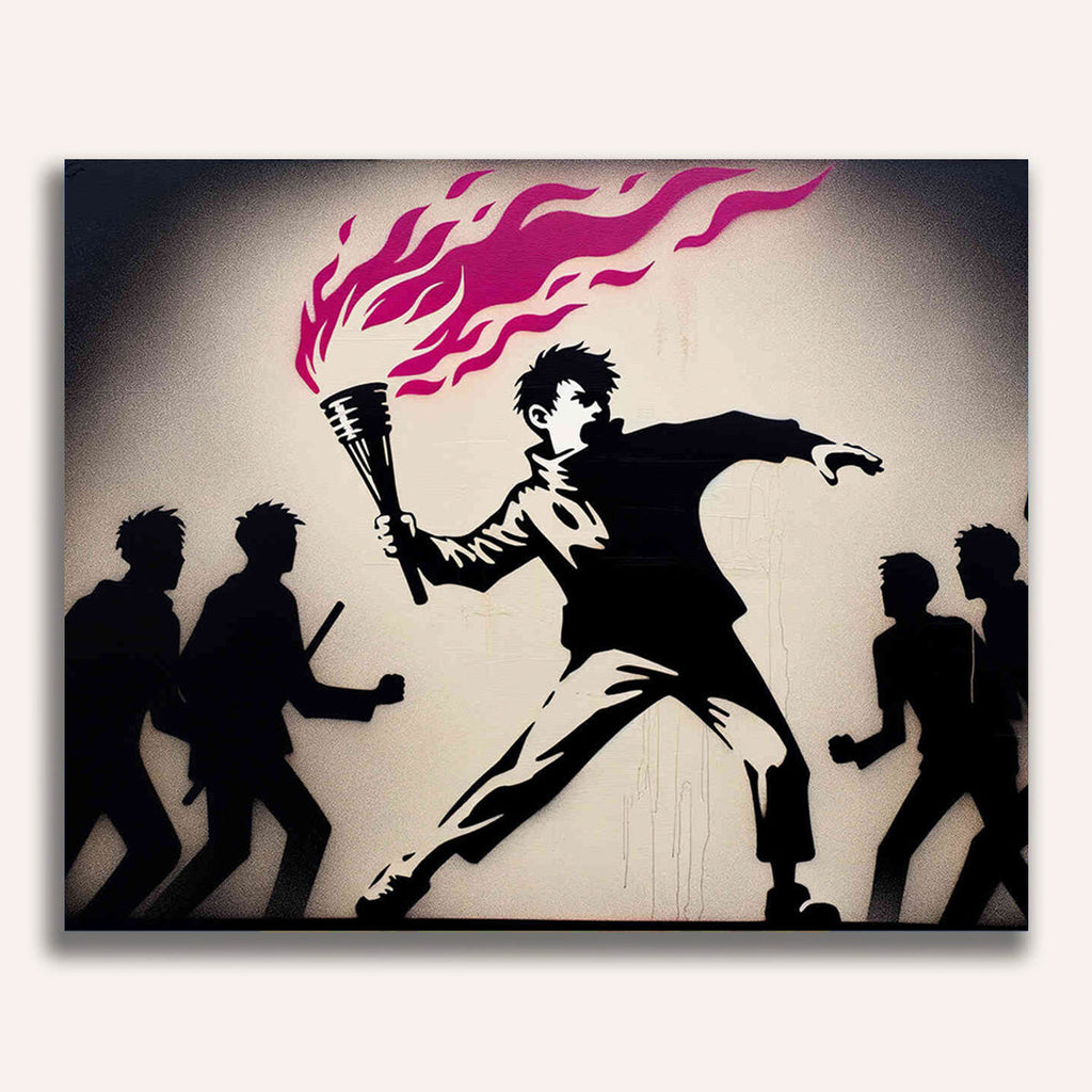 Boy with torch - Banksy