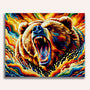 Roaring bear, Colorful - Paint by Numbers