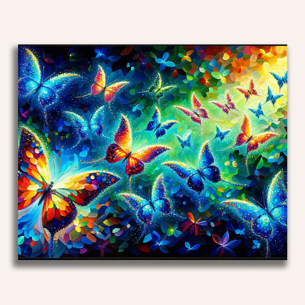 Butterflies, Colorful - Paint by Numbers