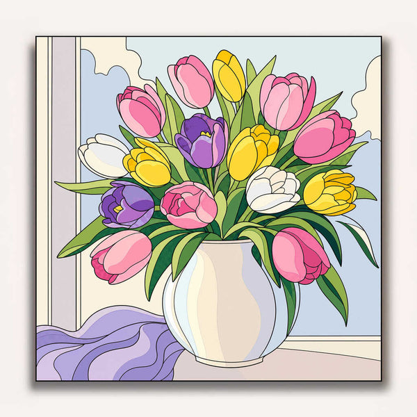Paint by Numbers - Spring awakening – A sea of tulips