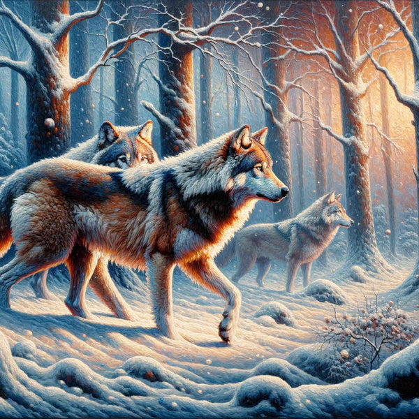 Wolves in winter - Paint by Numbers