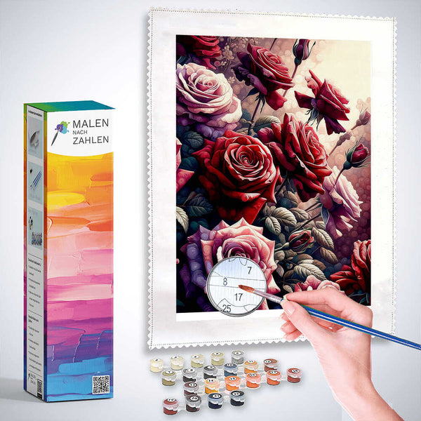 Paint by Numbers - Bordeaux Roses