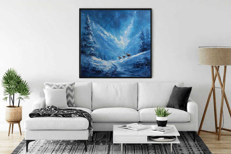 Paint by Numbers - Winter magic of silence, in blue