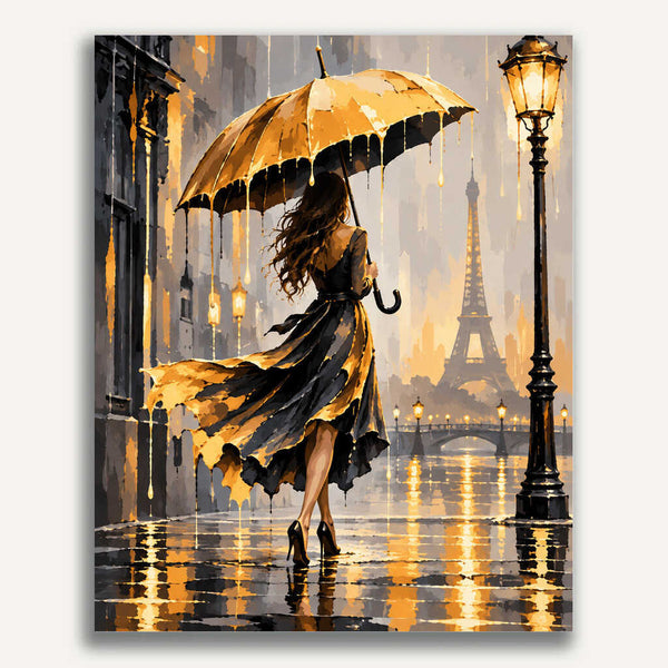 Paint by Numbers - Golden raindrops over Paris