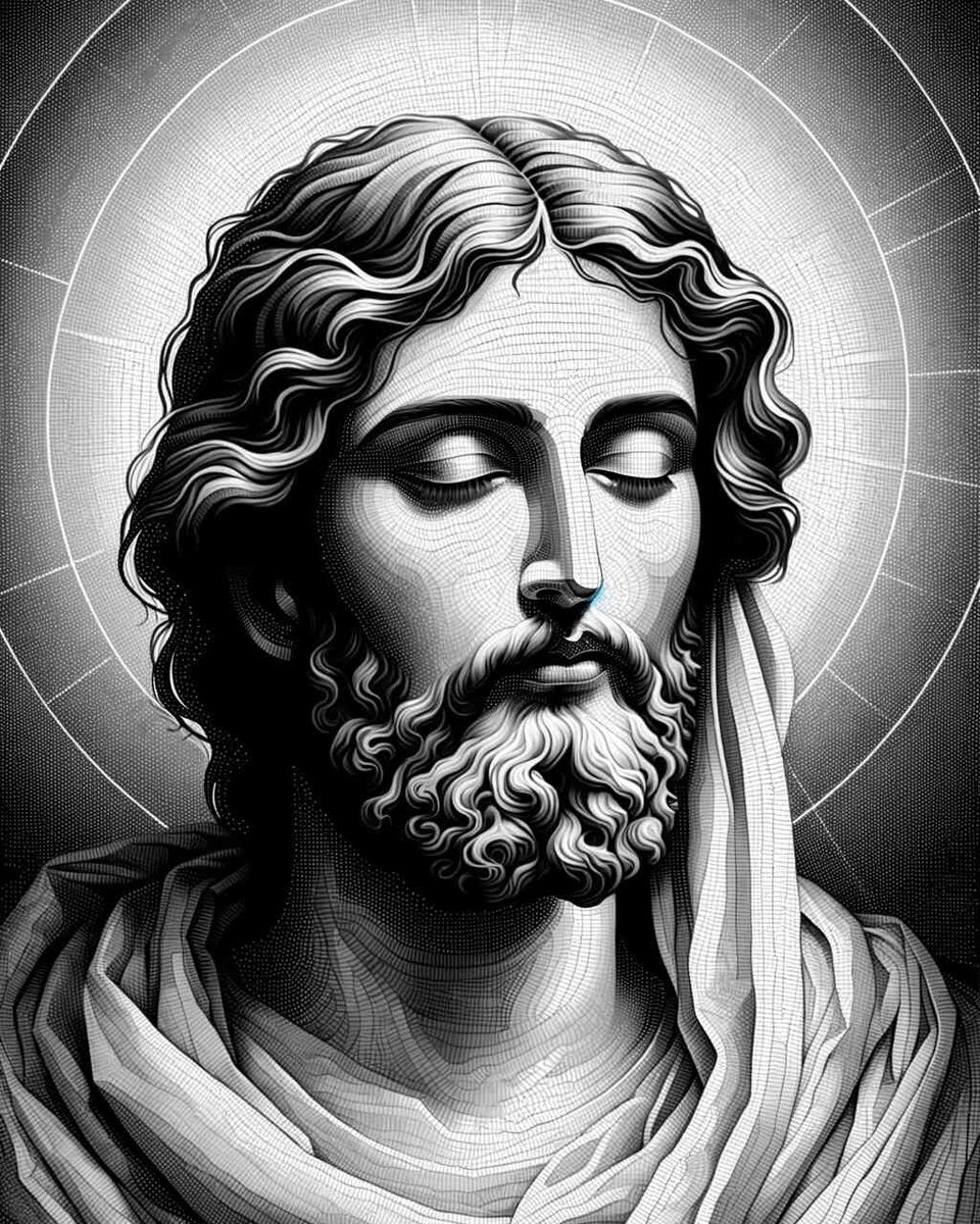 Paint by Numbers - Jesus in black and white