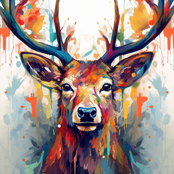 Deer with colorful antlers - Paint by Numbers