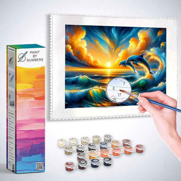 Dusk, Dolphins - Paint by Numbers