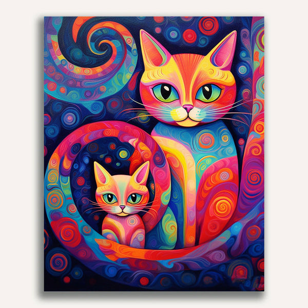 Cats, Mandala - Paint by Numbers
