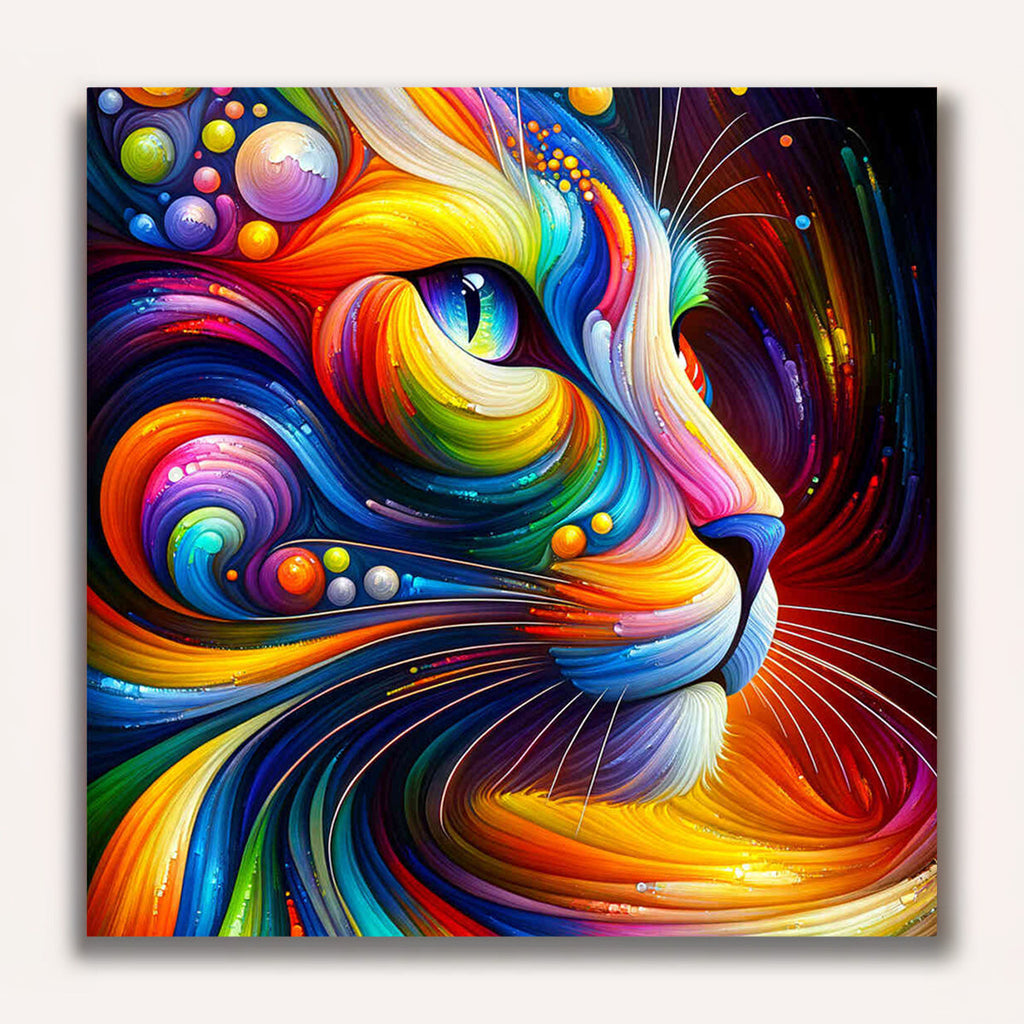 Cat in profile, colorful - Paint by Numbers