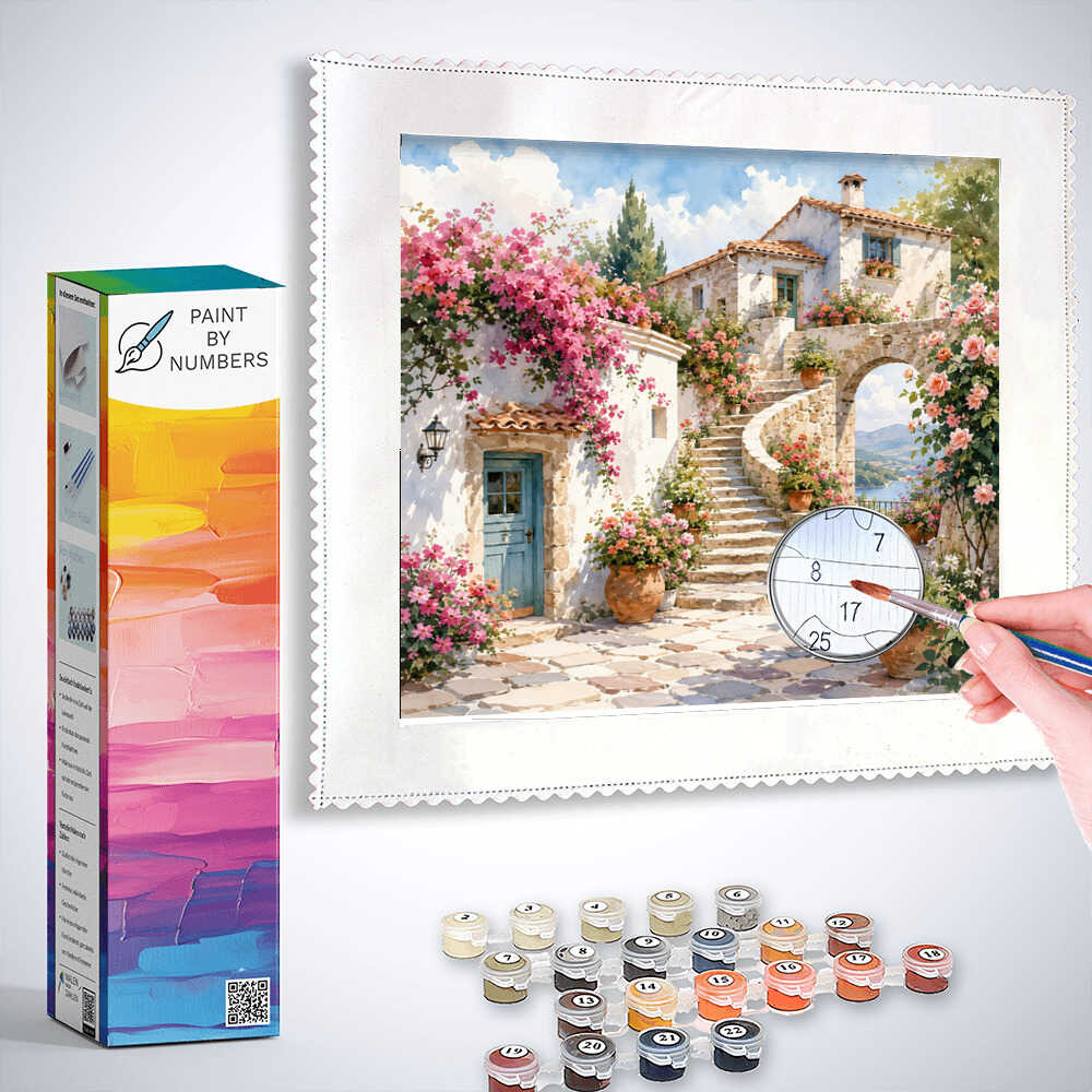 Paint by Numbers - Mediterranean Floral Dreams