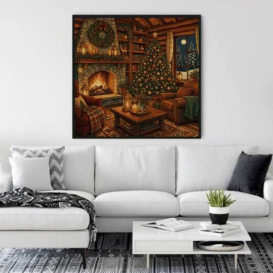 Paint by Numbers - Winter magic by the fireplace