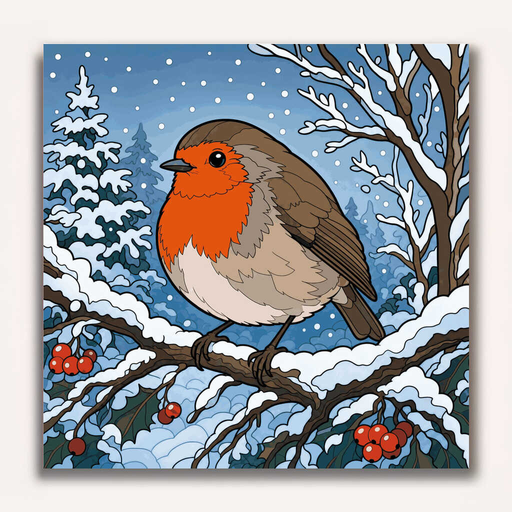 Paint by Numbers - Winter Magic: The Robin