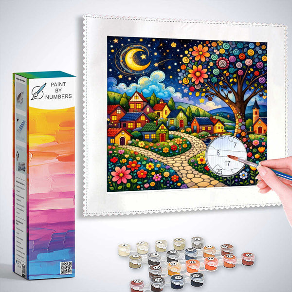 Paint by Numbers - A magical night in the flower village