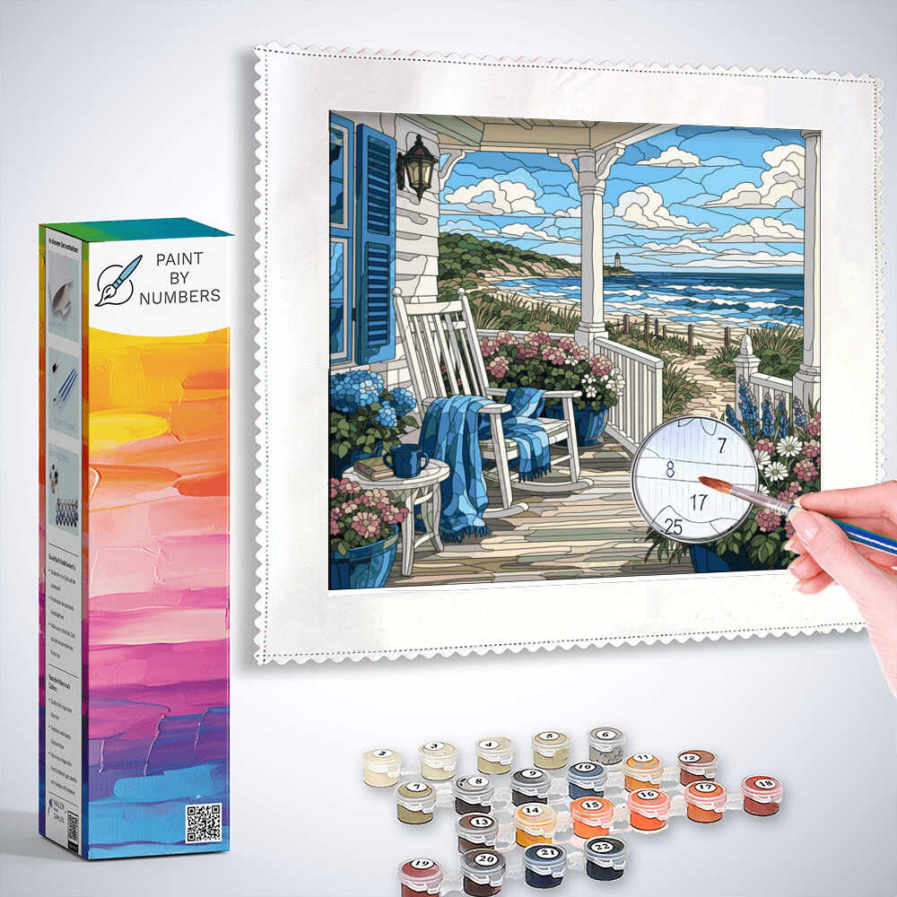 Paint by Numbers - Oasis by the Sea – Mediterranean Harmony