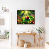 Paint by Numbers - Lights of Life, Ladybug artwork on wall in stylish modern living room.