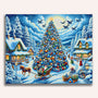 Christmas tree in the village - Paint by Numbers