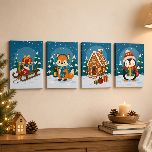 christmas magic, set of 4 - Mini paint by numbers