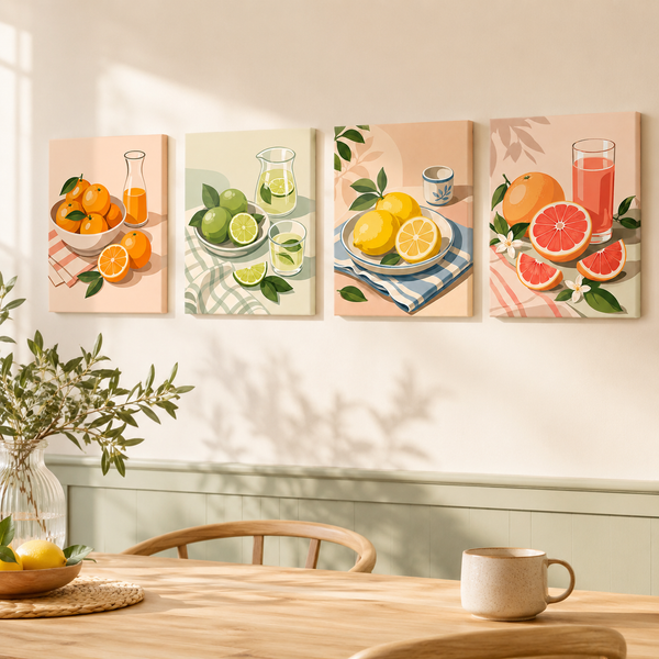 Citrus love, set of 4 - Mini paint by numbers