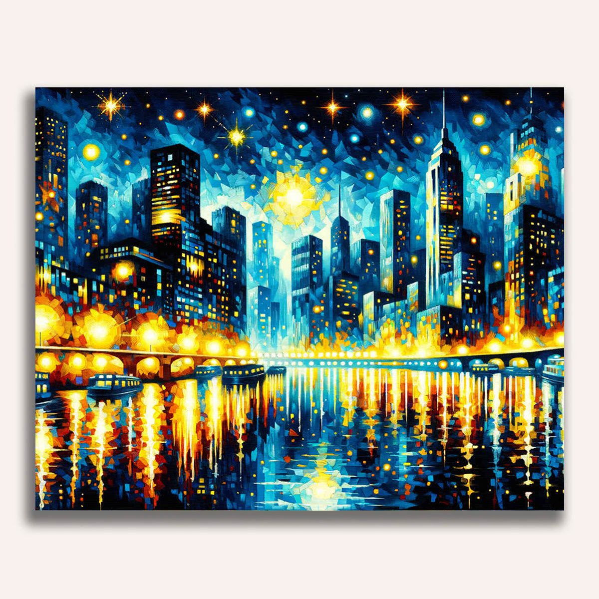 City by night artful - Paint by Numbers – DIY Paint by Numbers
