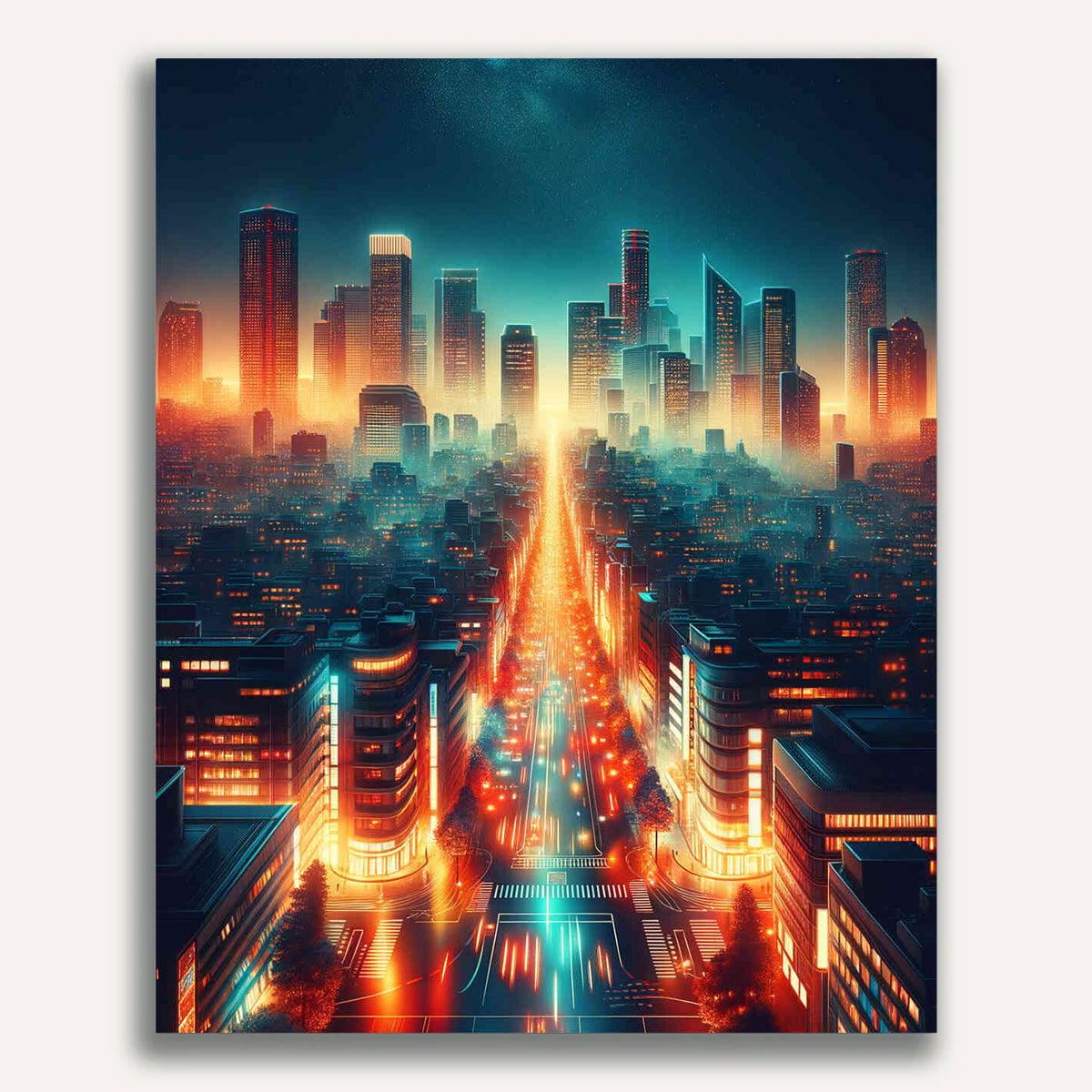 City by night - Paint by Numbers