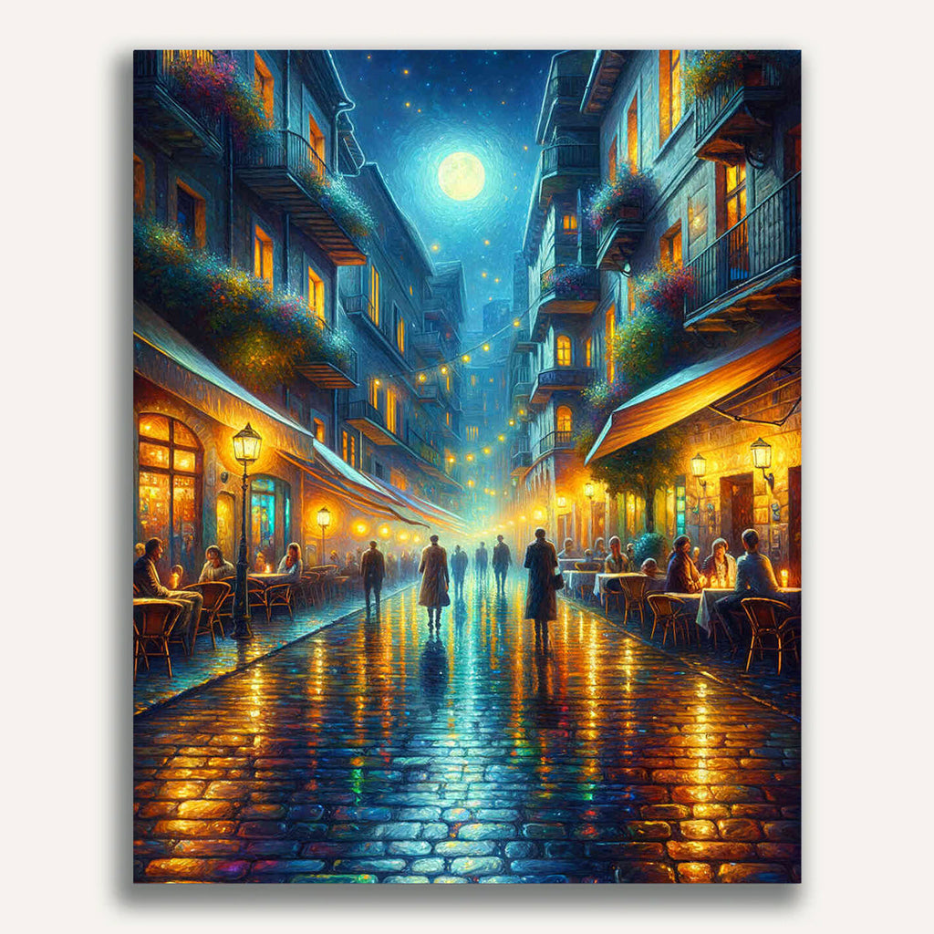 City by night, street - Paint by Numbers