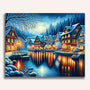City on the river, winter - Paint by Numbers