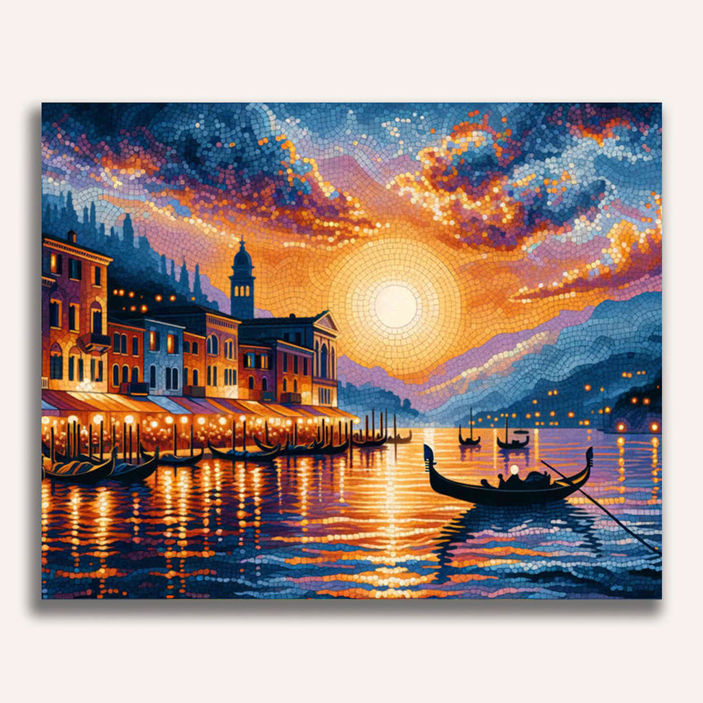 City by the sea, sunset Paint by Numbers