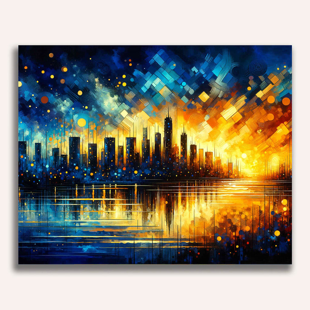 City at dusk - Paint by Numbers