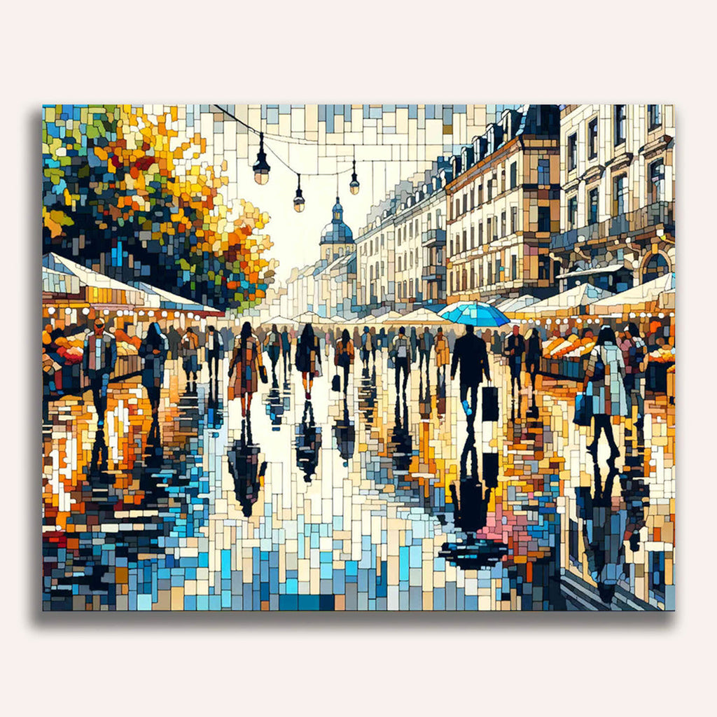 City, shopping mall - Paint by Numbers