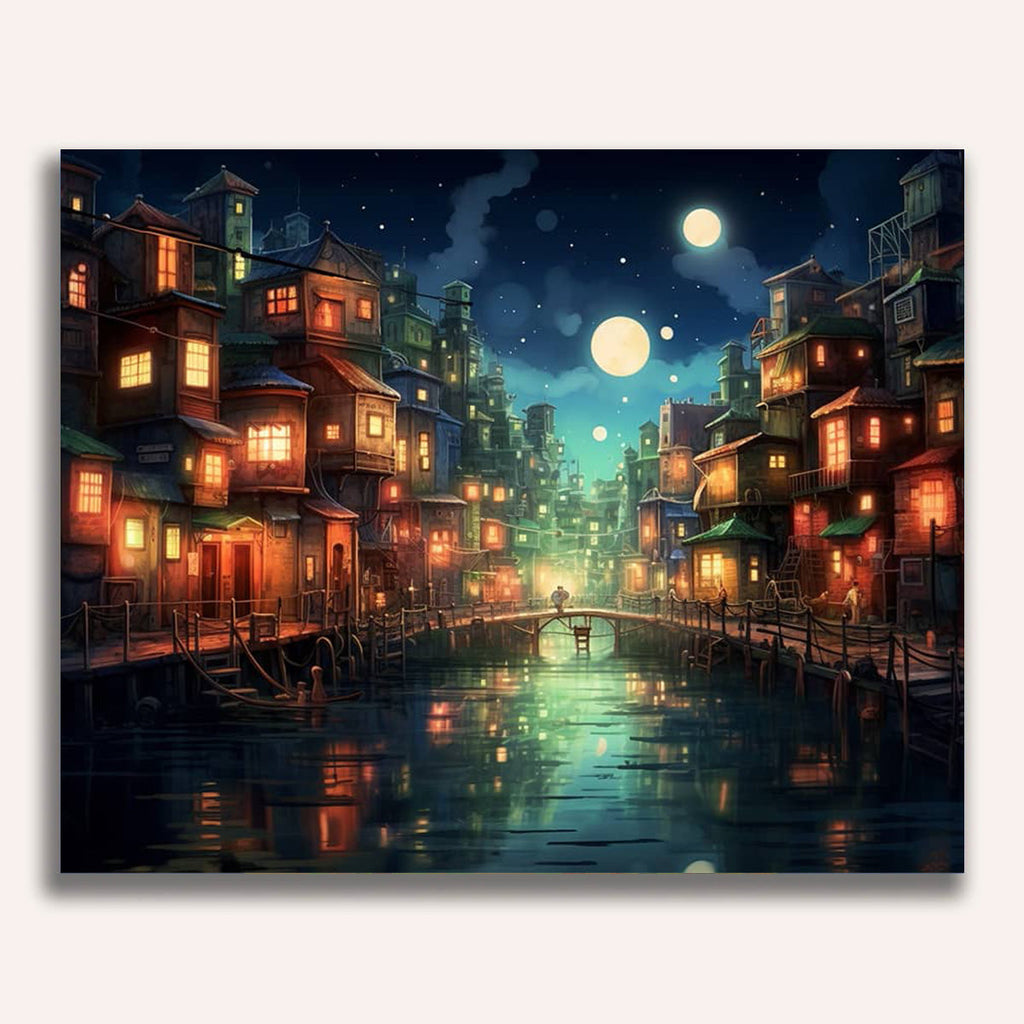 City with lights games - Paint by Numbers