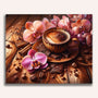Coffee with flower - Paint by Numbers