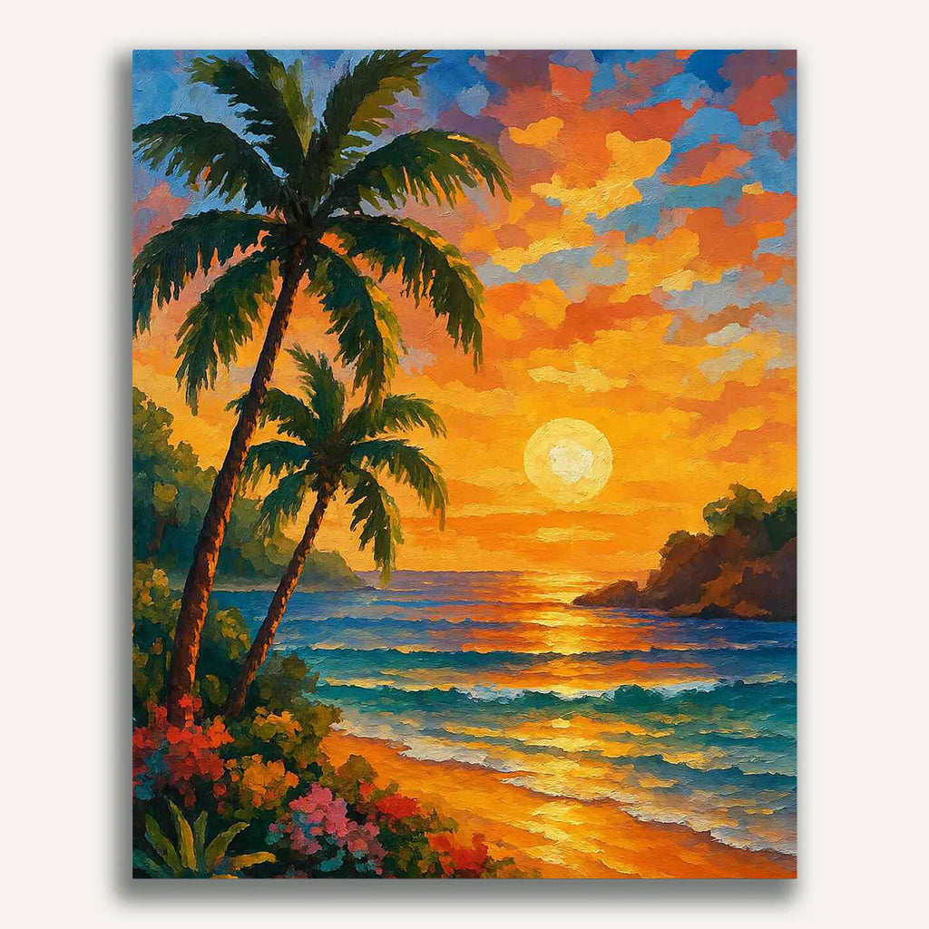 Paint by Numbers - Colors of the golden evening by the sea