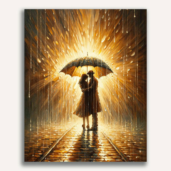 Couple with umbrella - Paint by Numbers