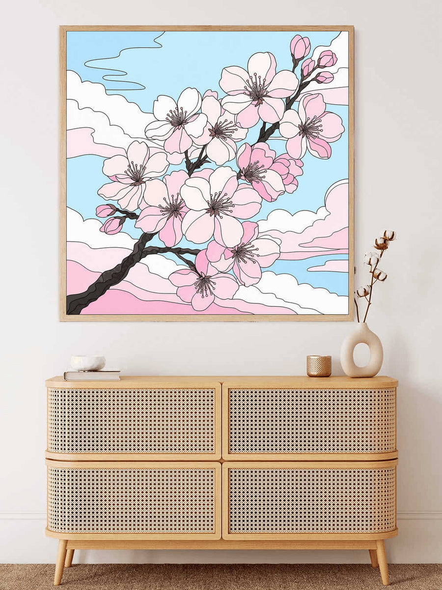 Paint by Numbers - Spring magic: Cherry blossoms in the sky