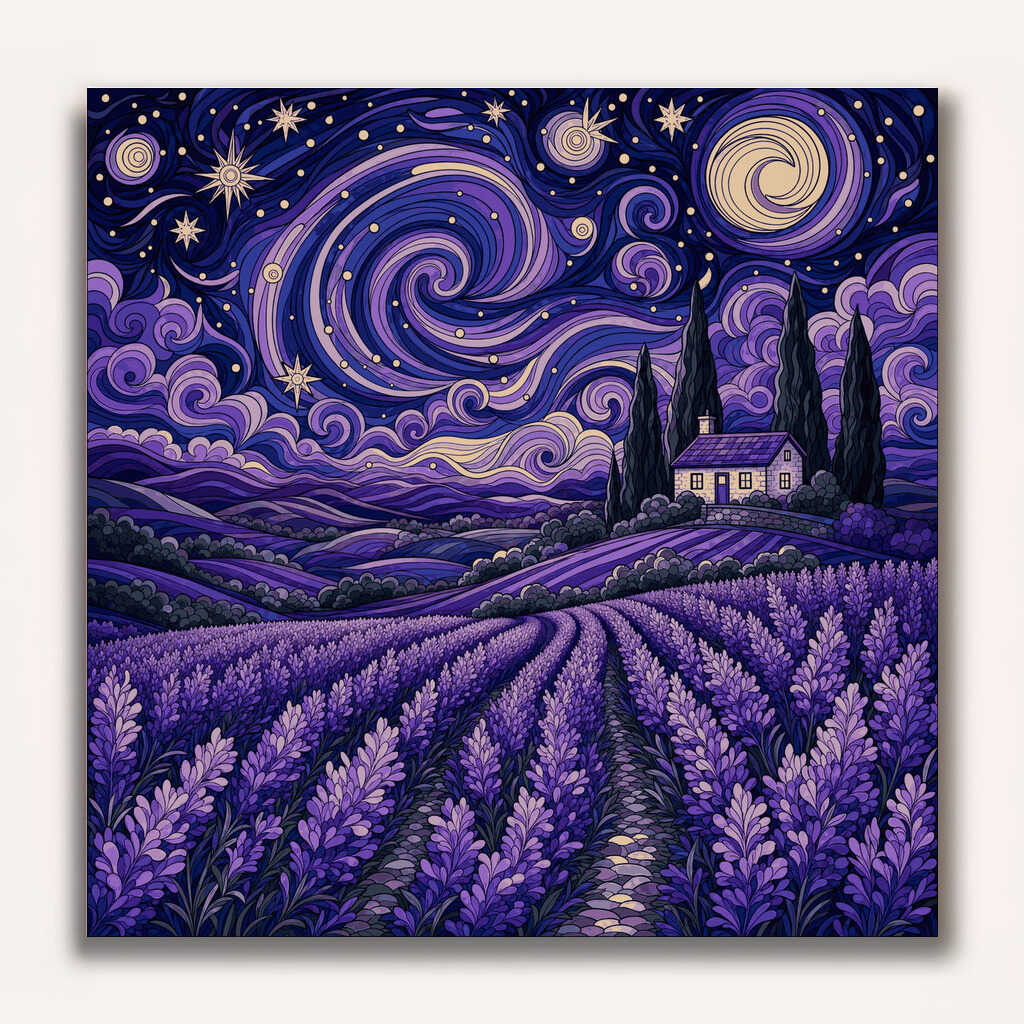 Paint by Numbers - Lavender Dreams Under the Stars