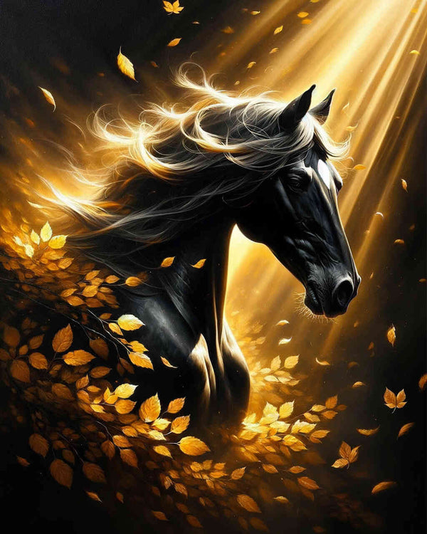 Paint by Numbers - Bold Black Horse