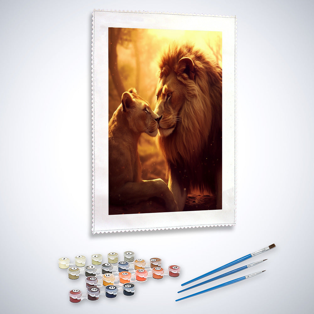 Lion and lioness - Paint by Numbers