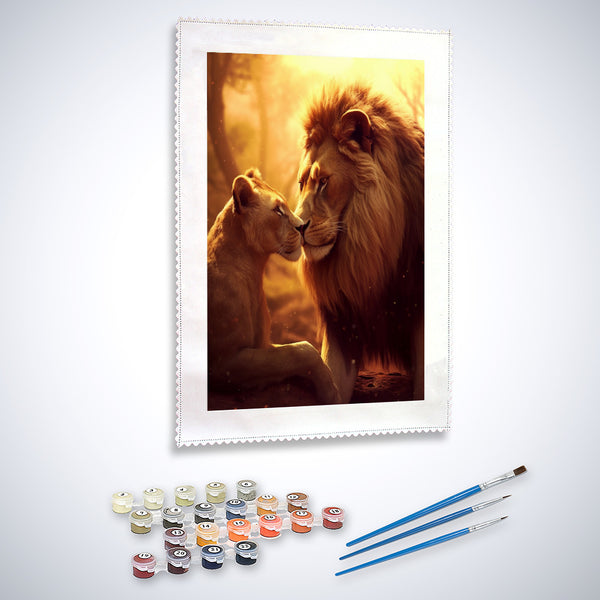 Lion and lioness - Paint by Numbers