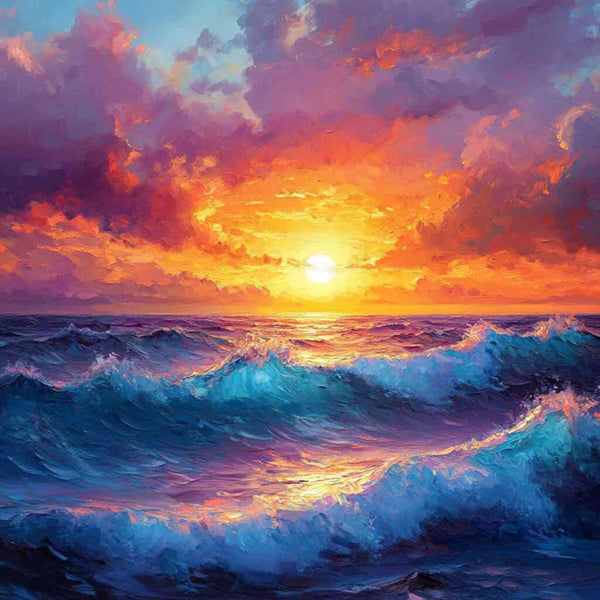 Paint by Numbers - Sunfire on the ocean