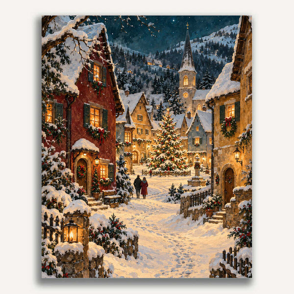 Paint by Numbers - Winter magic in the village
