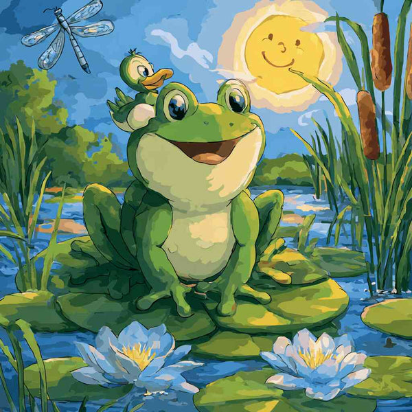 Paint by Numbers - Happy day at the frog pond