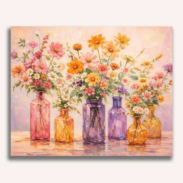 Paint by Numbers - Floral magic in the sunlight, vases