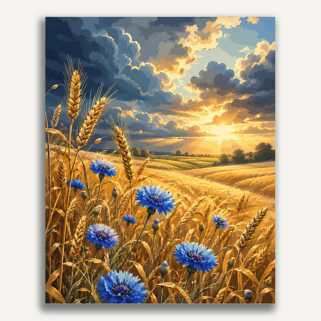Paint by Numbers - Cornflower poetry in the evening light