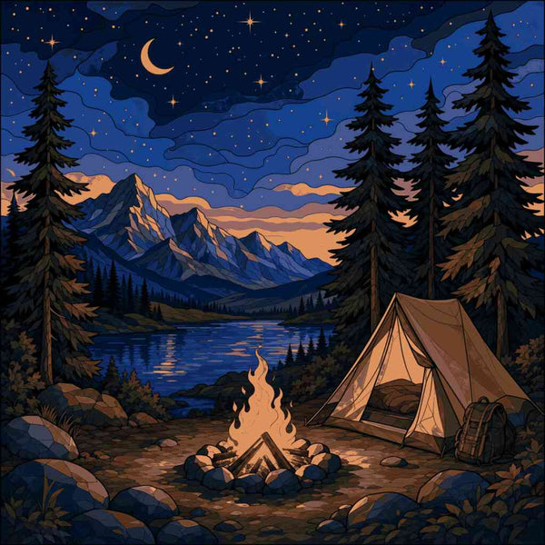 Paint by Numbers - Starry night by the campfire