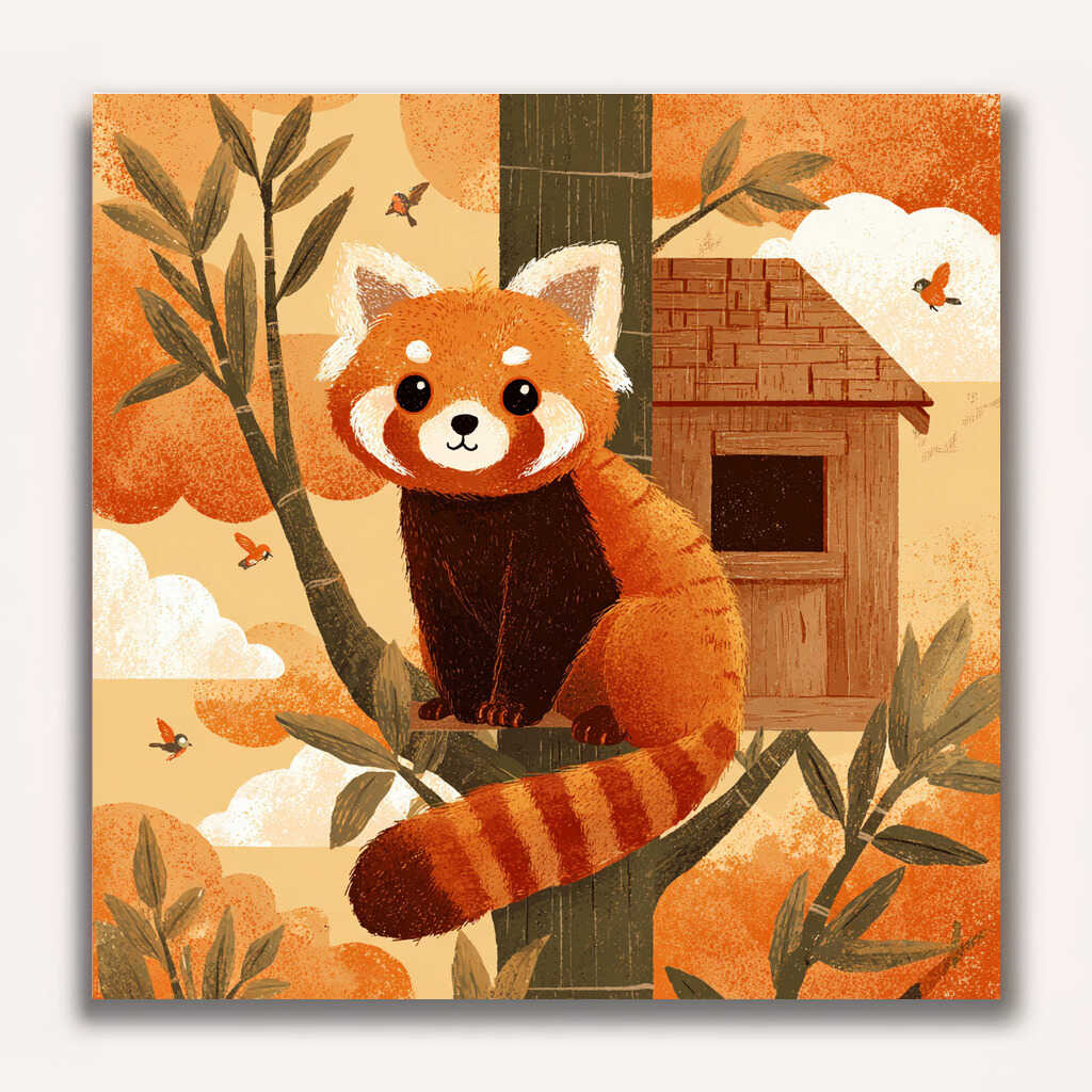 Paint by Numbers - Autumn Dreamer: The Little Panda in the Bamboo Forest